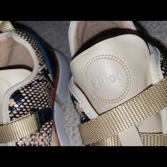 Chloé- authentic designer Sonnie Snakeskin Sneakers multicolored - Picture 4 of 12